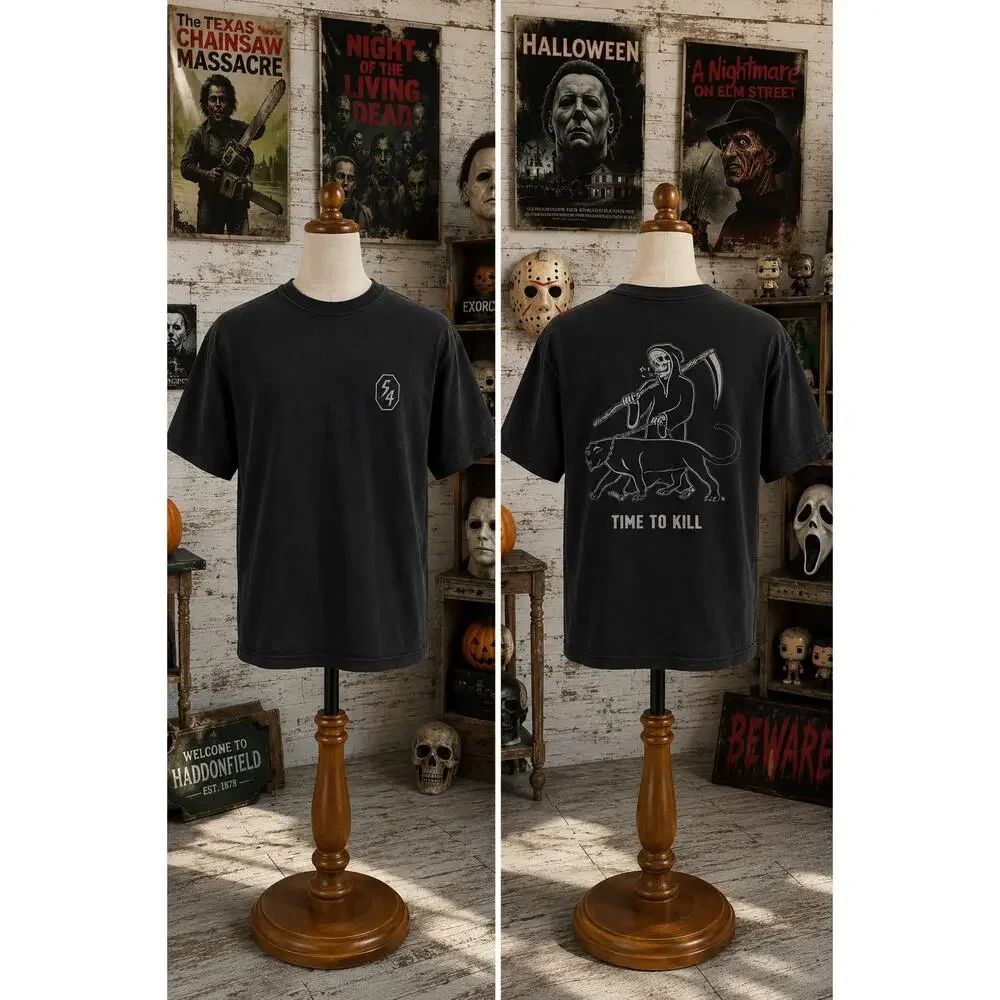 Sketchy Tank Time To Kill Grim Reaper Panther Graphic Tee XL